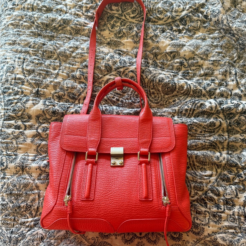 3.1 Phillip Red/Orange Satchel Bag